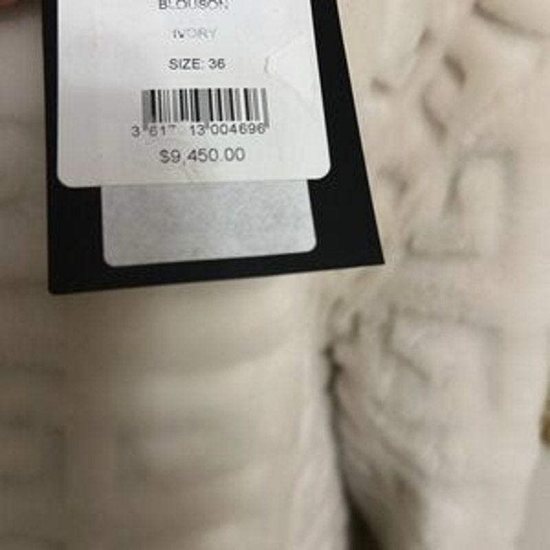 Women's Givenchy reversible dyed lamb fur hooded jacket in 4G pattern 36/4US