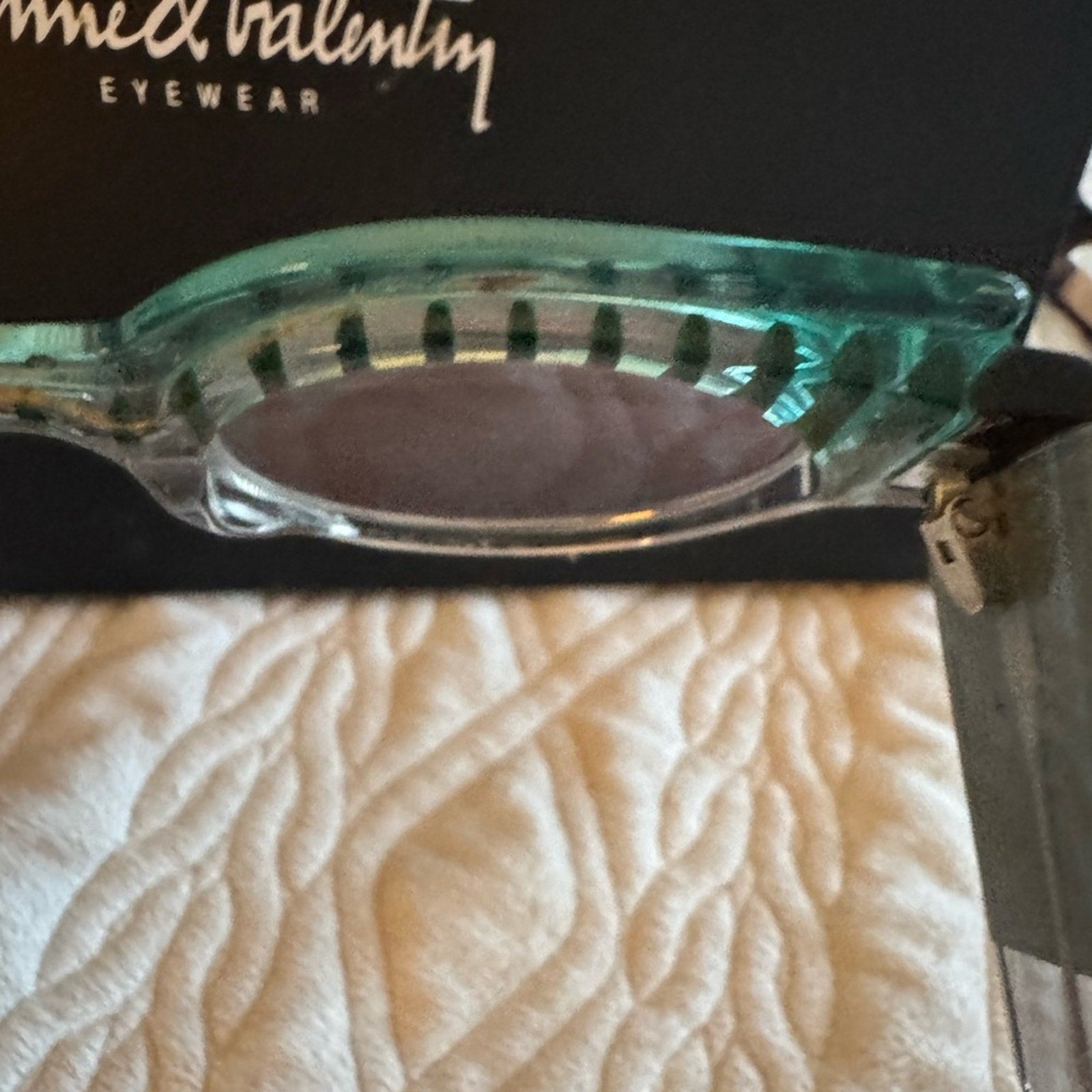 Anne & Valentin Green / Black and clear striped uniques handmade frames EYE ART