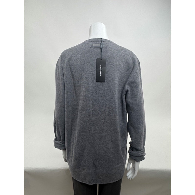 Dolce & Gabbana D&G NWT Men's Gray Wool Blend Sweater IT 52 Made in Italy