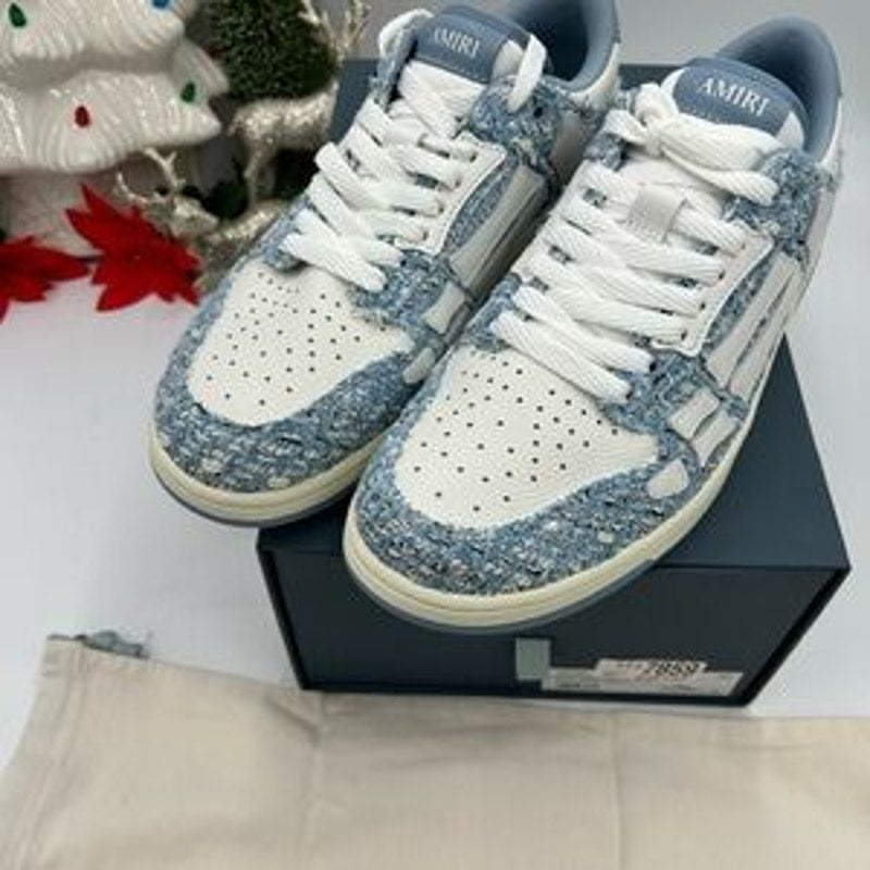 Men's Amiri skel boucle low top leather sneakers size 45