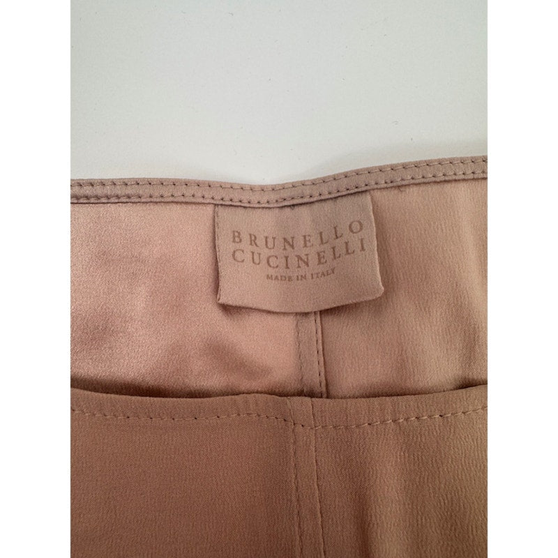 Brunello Cucinelli NWT Women's Silk Shell Blush Beige Blouse XS