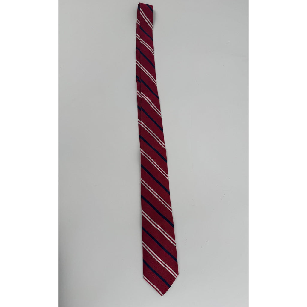 Brooks Brothers NWOT Men's Red & Navy Blue Silk Blend Striped Neck Tie