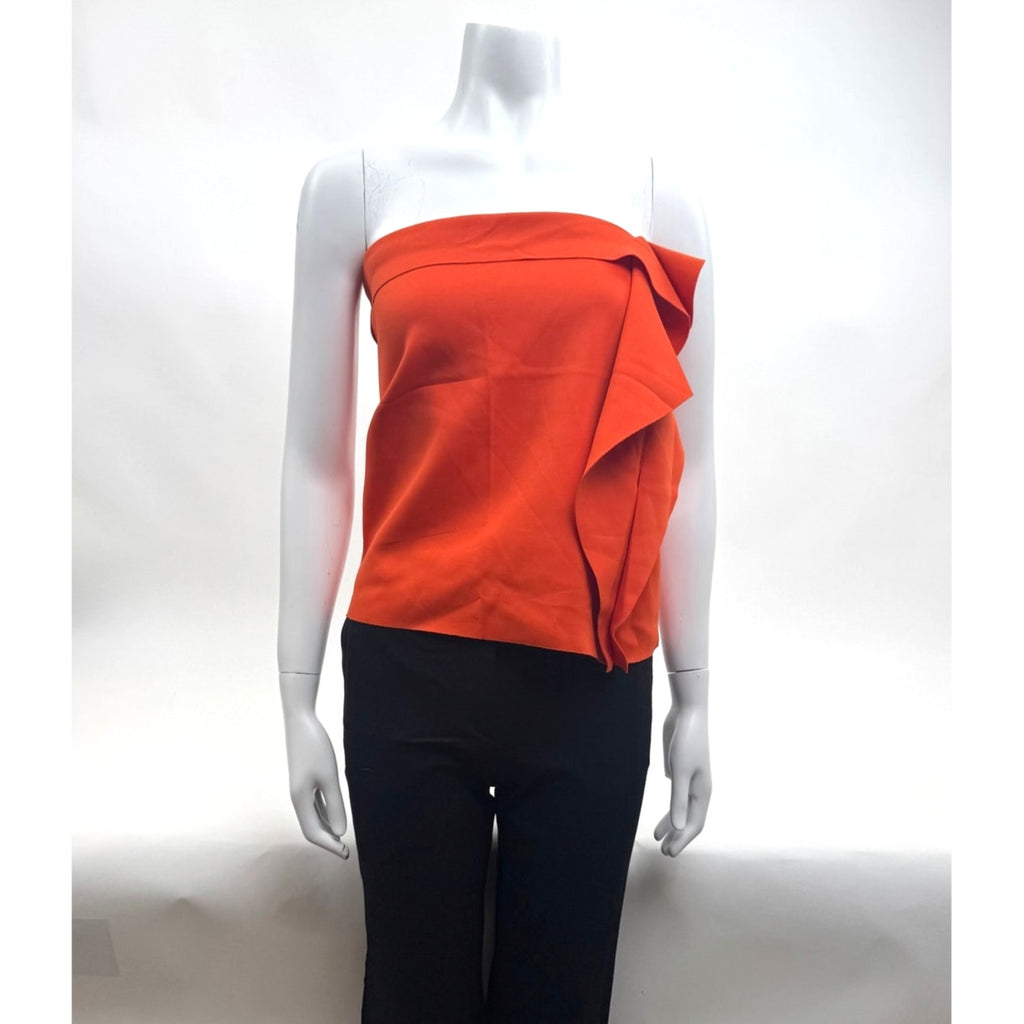 Lanvin NWOT Orange Draped Strapless Top FR 38 US 6