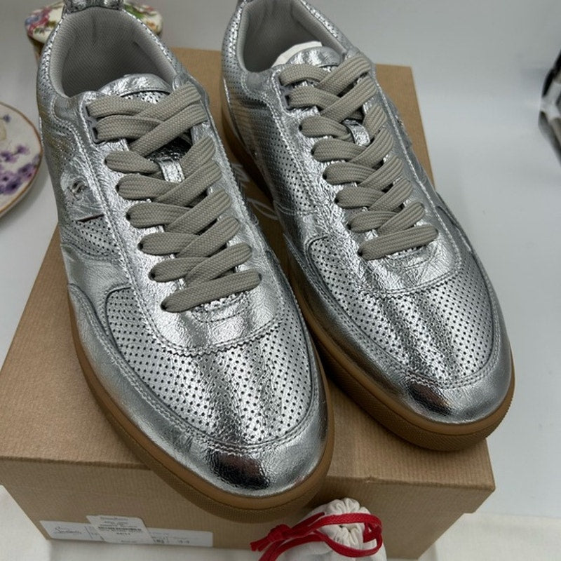 Men's Christian Louboutin TUTTI RUI metallic leather sneakers size 44 made Italy