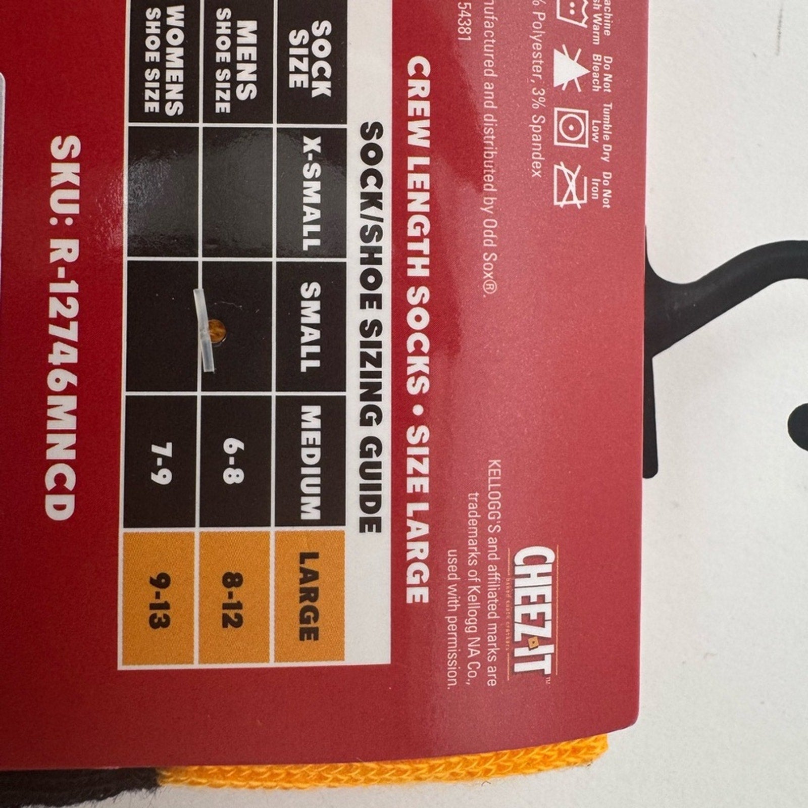 Cheeze It socks 2 pack men’s size 8-12