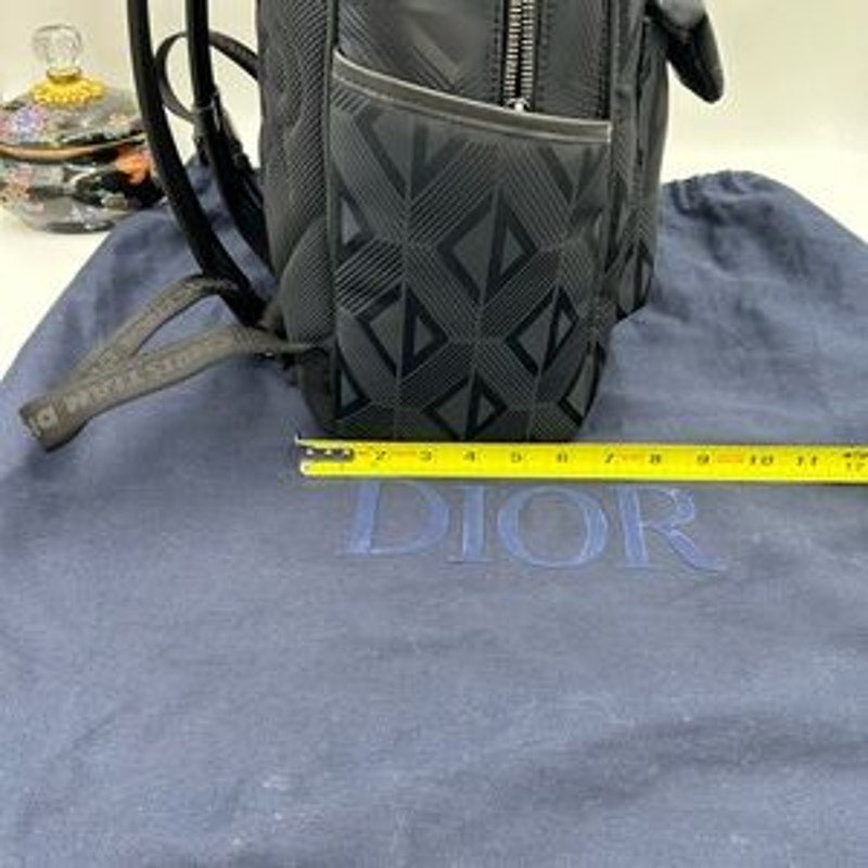 Dior Diamond dark black backpack made in Italy NWT