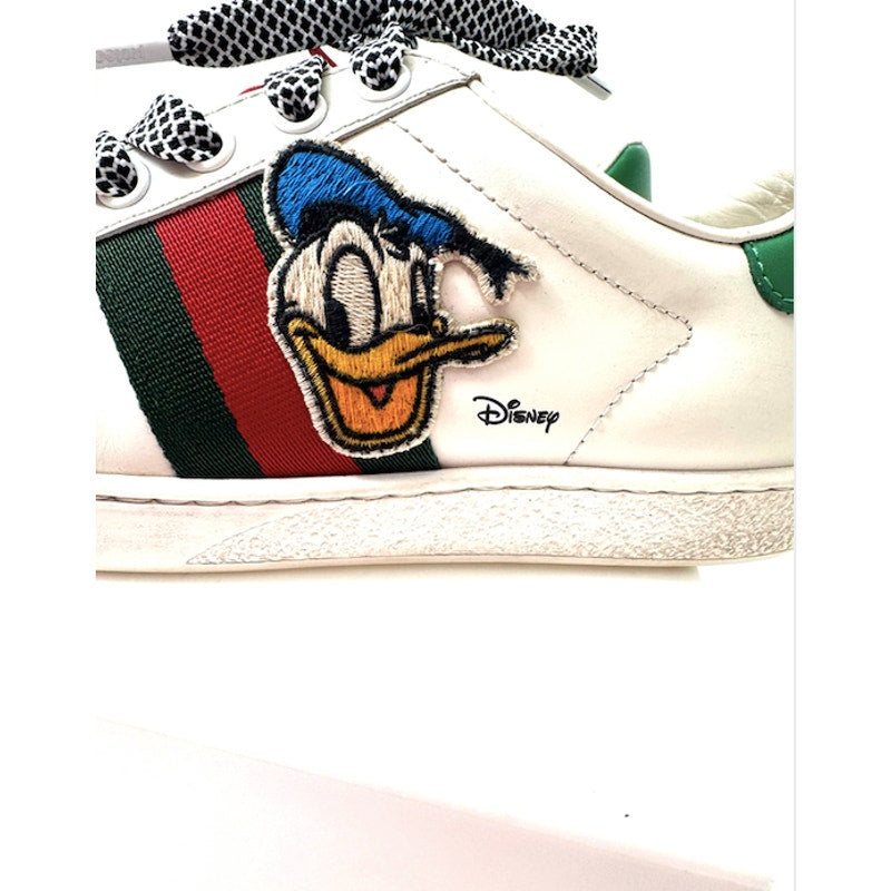 Women's Disney x Gucci New Ace Donald Duck Patch Sneakers Size 4.5