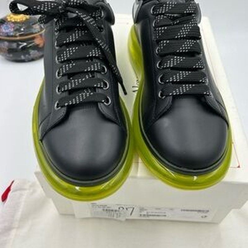 Men's Alexander, McQueen oversized leather sneakers with neon green sole size 43