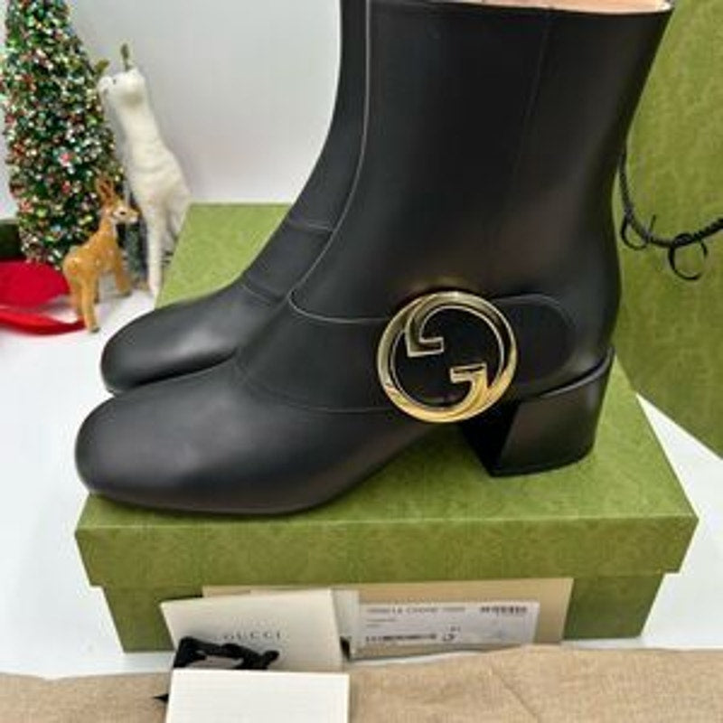 Women’s Gucci, Leather GG Blondie, 55 mm ankle boots size 41 made in Italy