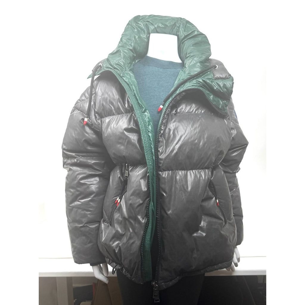 Men's Moncler Black Glossy Down Hooded Jacket Size M Fits Like A Size L