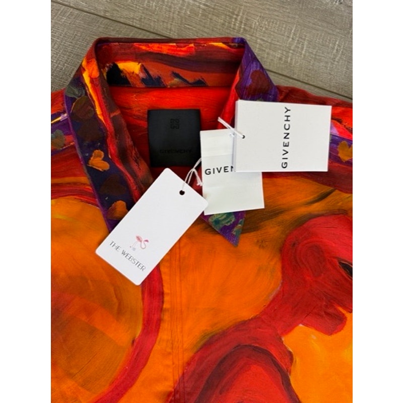 Men's Givenchy x Josh Smith NWT “Devil” Painted Rare Full Zip Shirt EU Size L