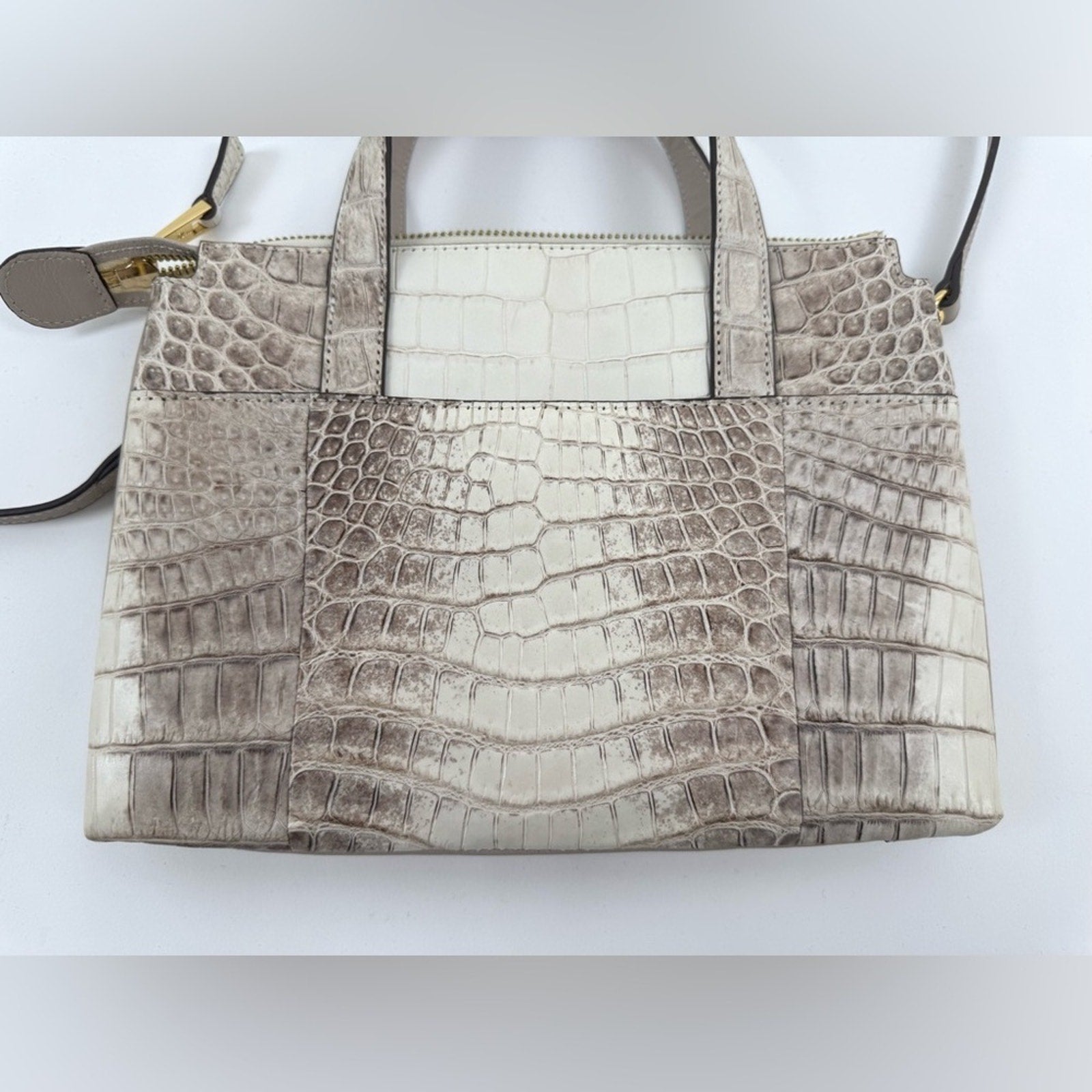 Niloticus crocodile Pelley Lusso two way bag NWT blue interior/adjustable strap