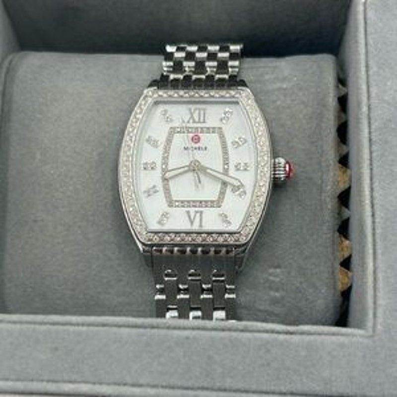 Women's Michelle releve mother of Pearl, diamond steel watch