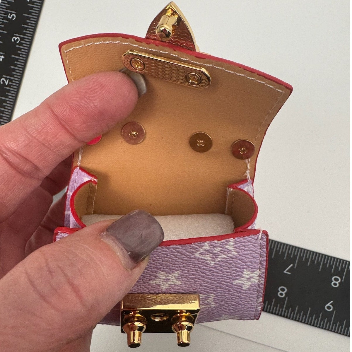 Petite Coated Canvas Top-Handle Bag Nano Charm with Gold Hardware