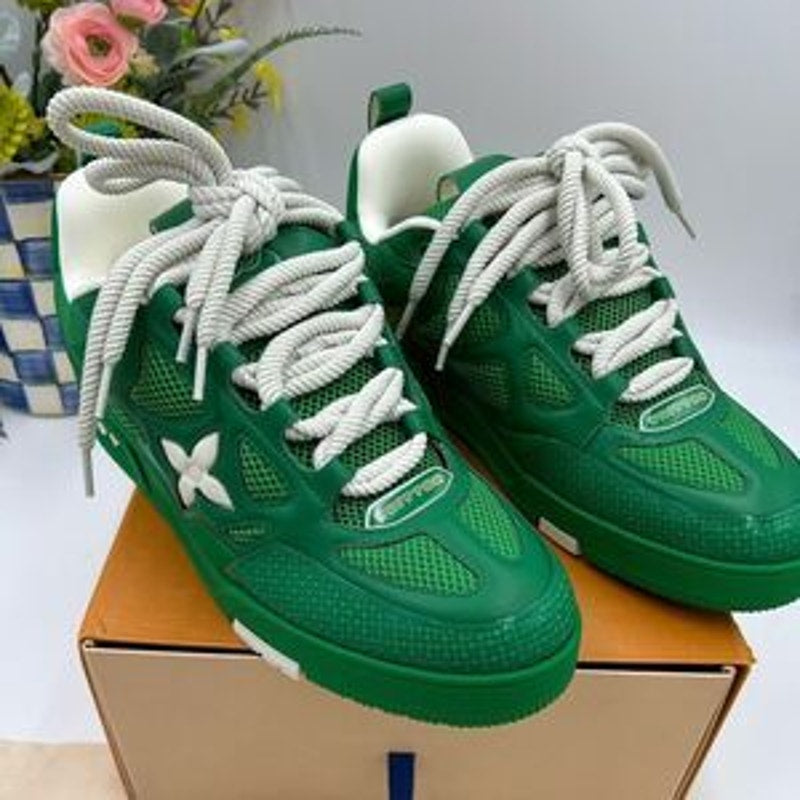 Men’s Louis Vuitton green skate sneakers size 10 fits 12 US made in Italy