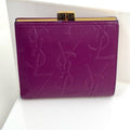 Yves Saint Laurent Purple Small Women's Wallet with decorative kiss lock snap