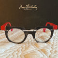 Anne & Valentin custom frames hand crafted in France 
Eyeglass Art Red Black