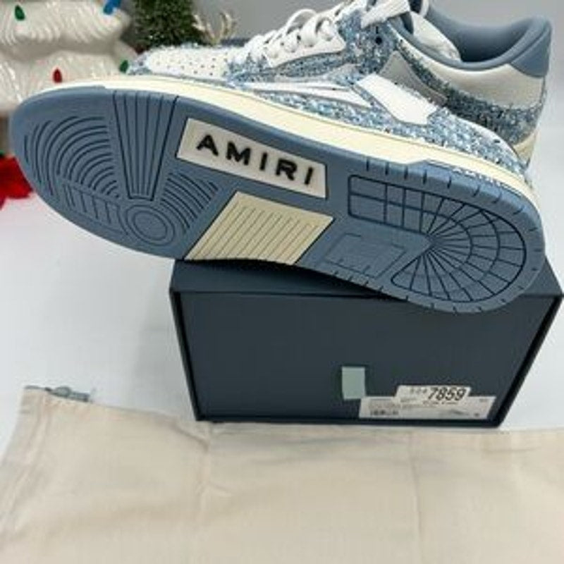 Men's Amiri skel boucle low top leather sneakers size 45