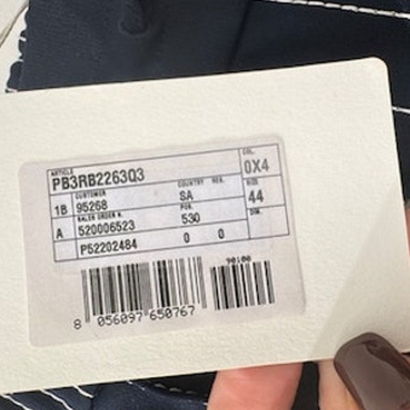 Women's Valentino Navy Blue & White NWT High Waist Drawstring Pants Size 44