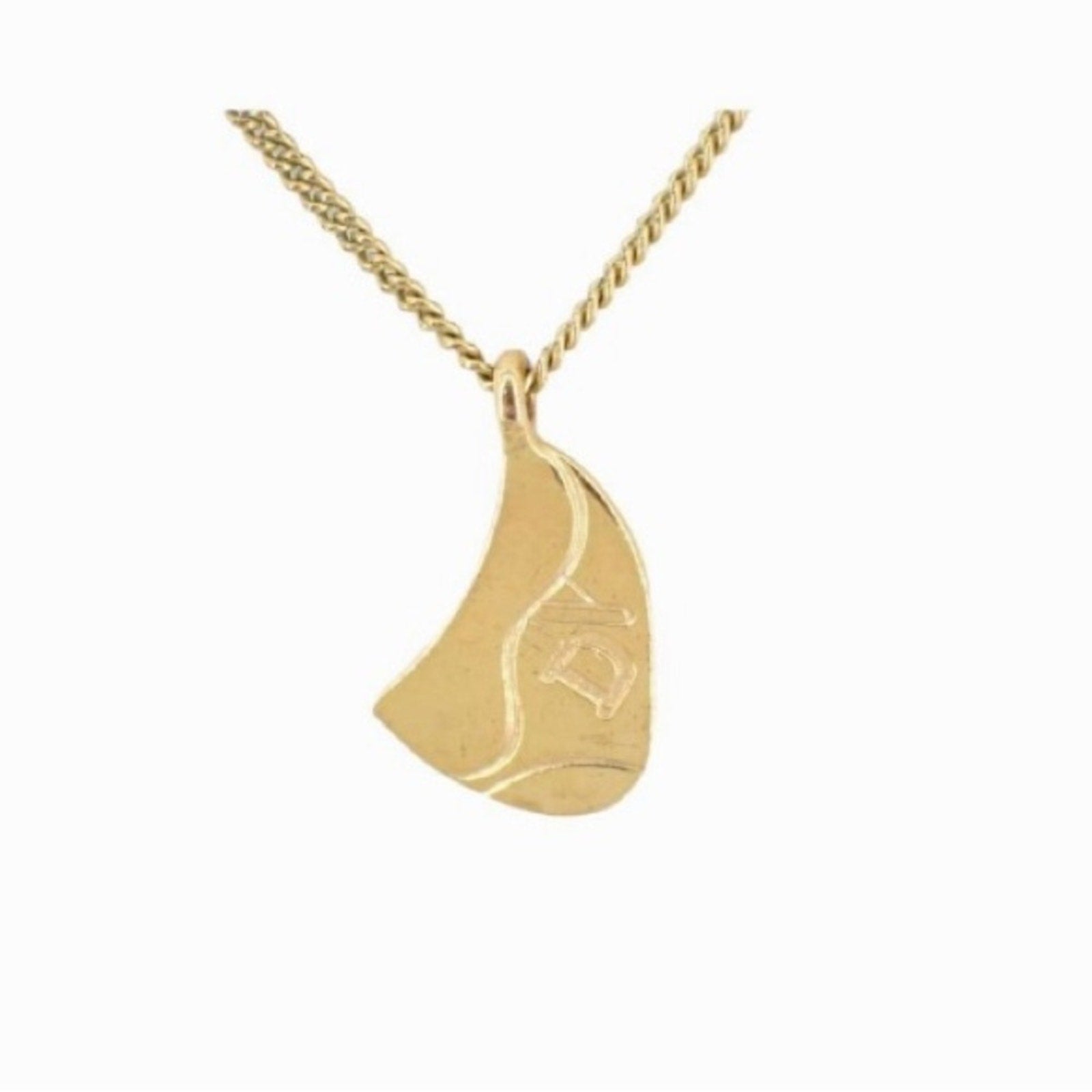 Christian Dior Gold Saddle Bag charm necklace on chain 0,71 L× 16,54H × 0,51W