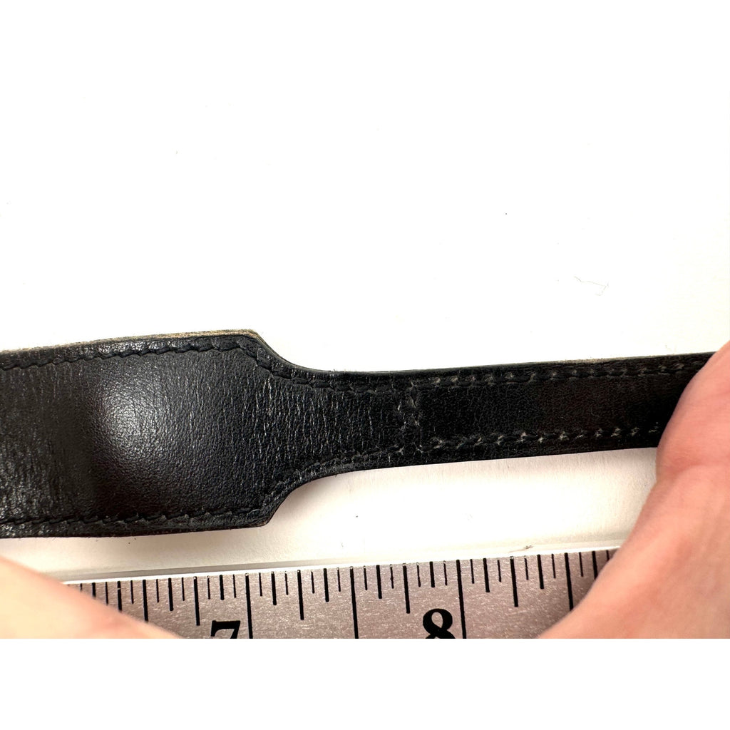 Hermes Rare Black Logo Artemis Leather With Silver Closure Bracelet