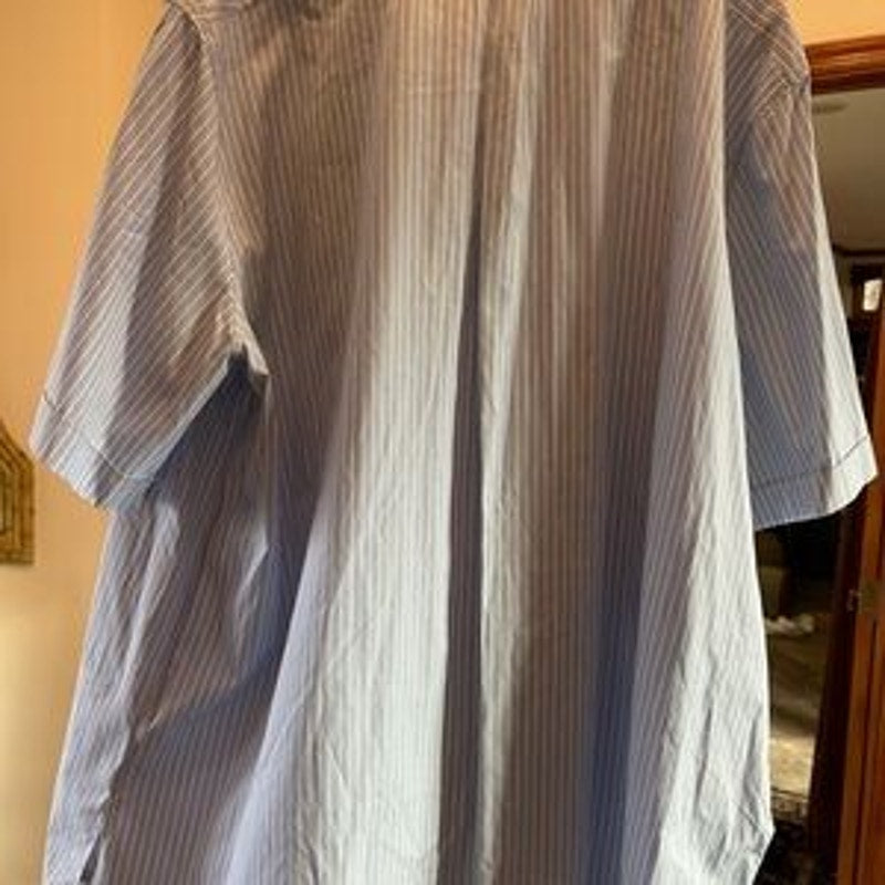 Men's Givenchy crest logo, striped short sleeve cotton Poplin shirt size 43