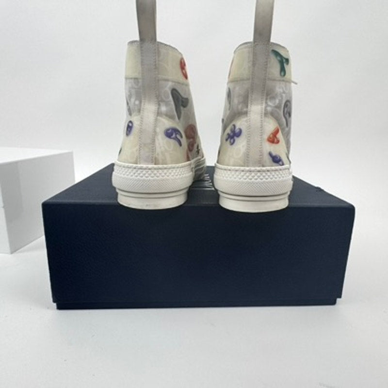 Men's Dior x Kenny Scharf Technical Oblique Patch B23 High Top Sneakers Size 46
