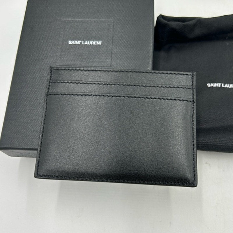 Saint Laurent Paris, credit card case in smooth black leather made in Italy