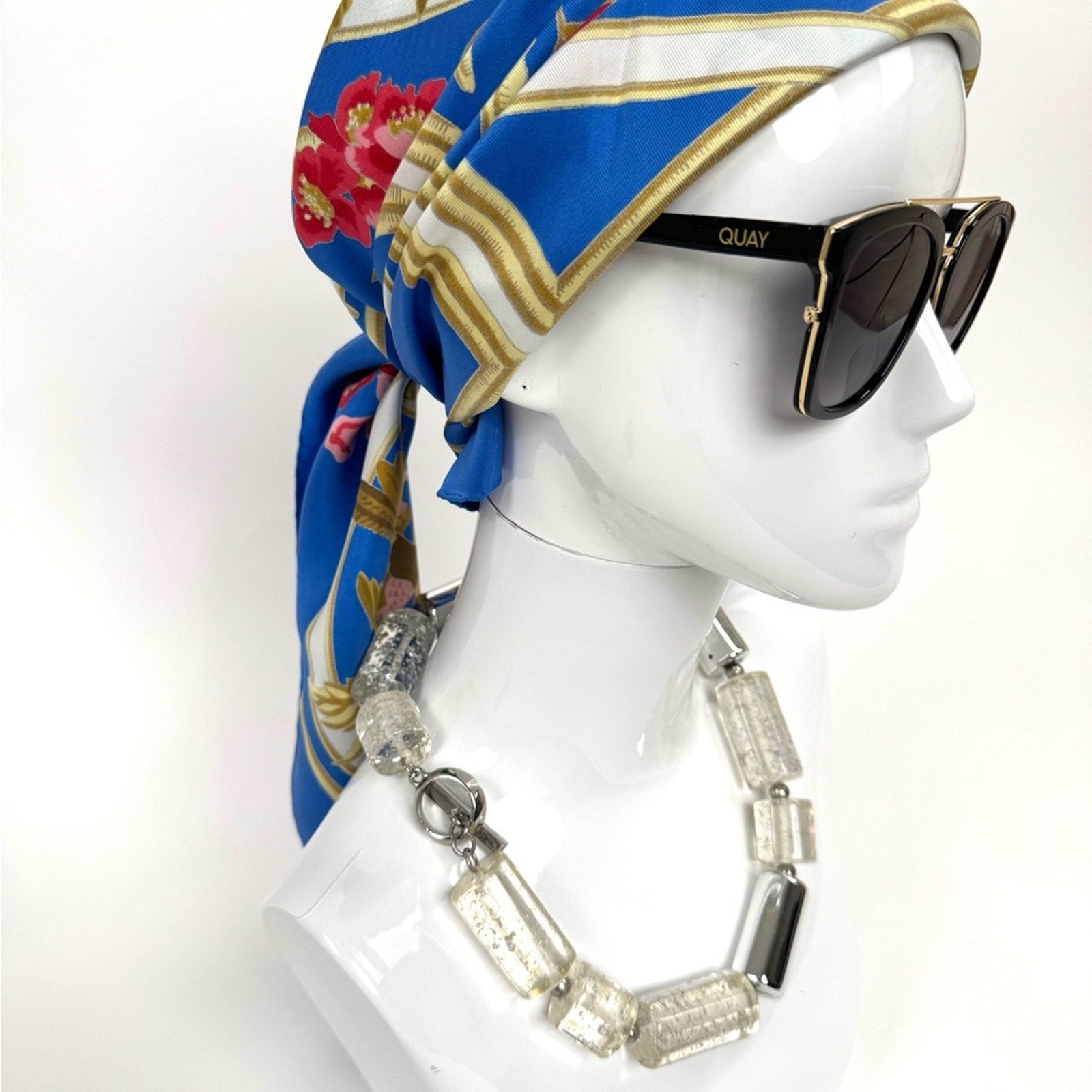 Clear Geometric Statement Necklace Modern Design