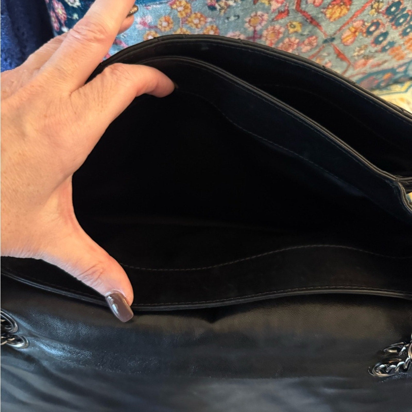 Chanel Special 3 slot flap Black Quilted wSilver Hardware employees only edition