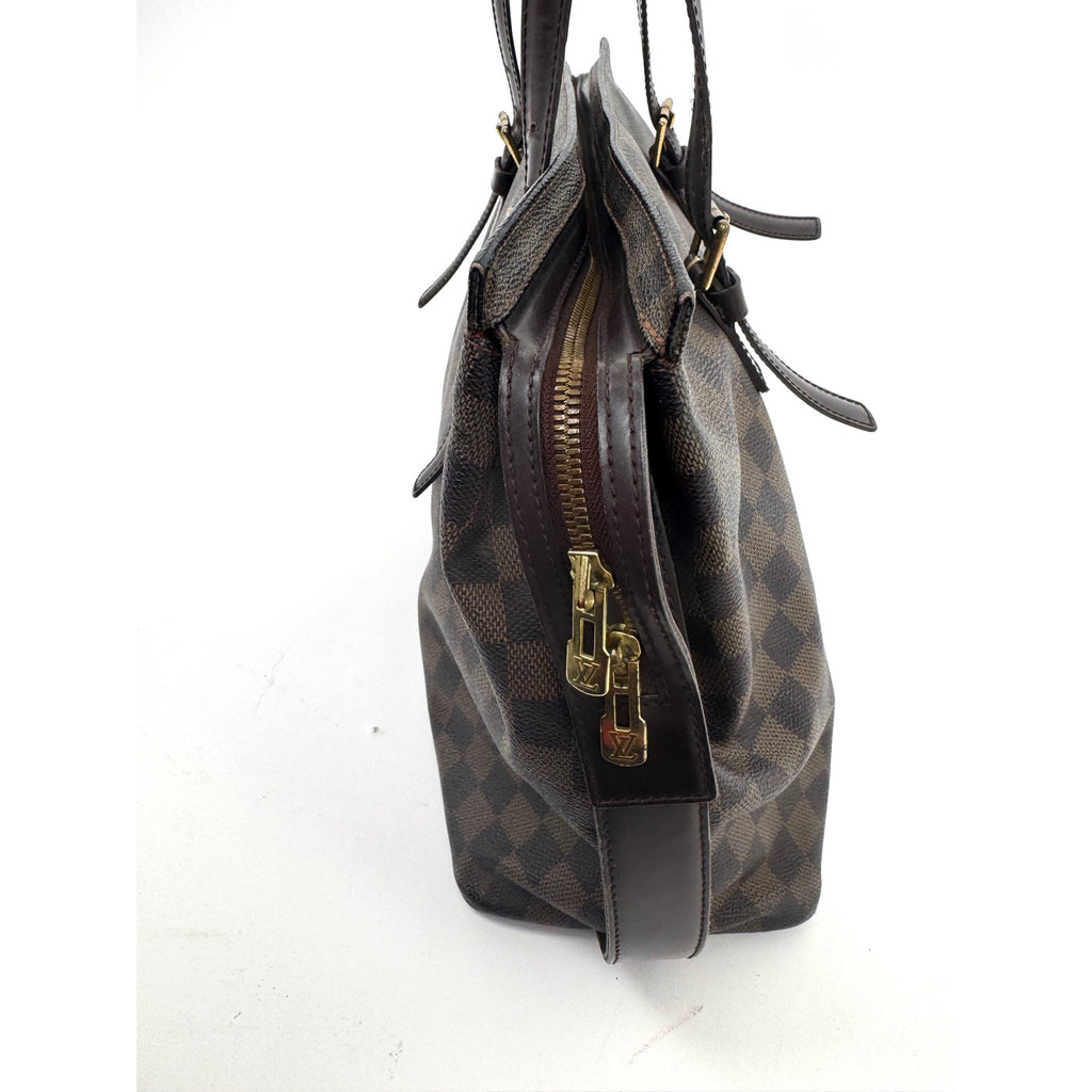 Louis Vuitton Brown Damier Ebene Chelsea Coated Canvas Top Zip Tote Bag