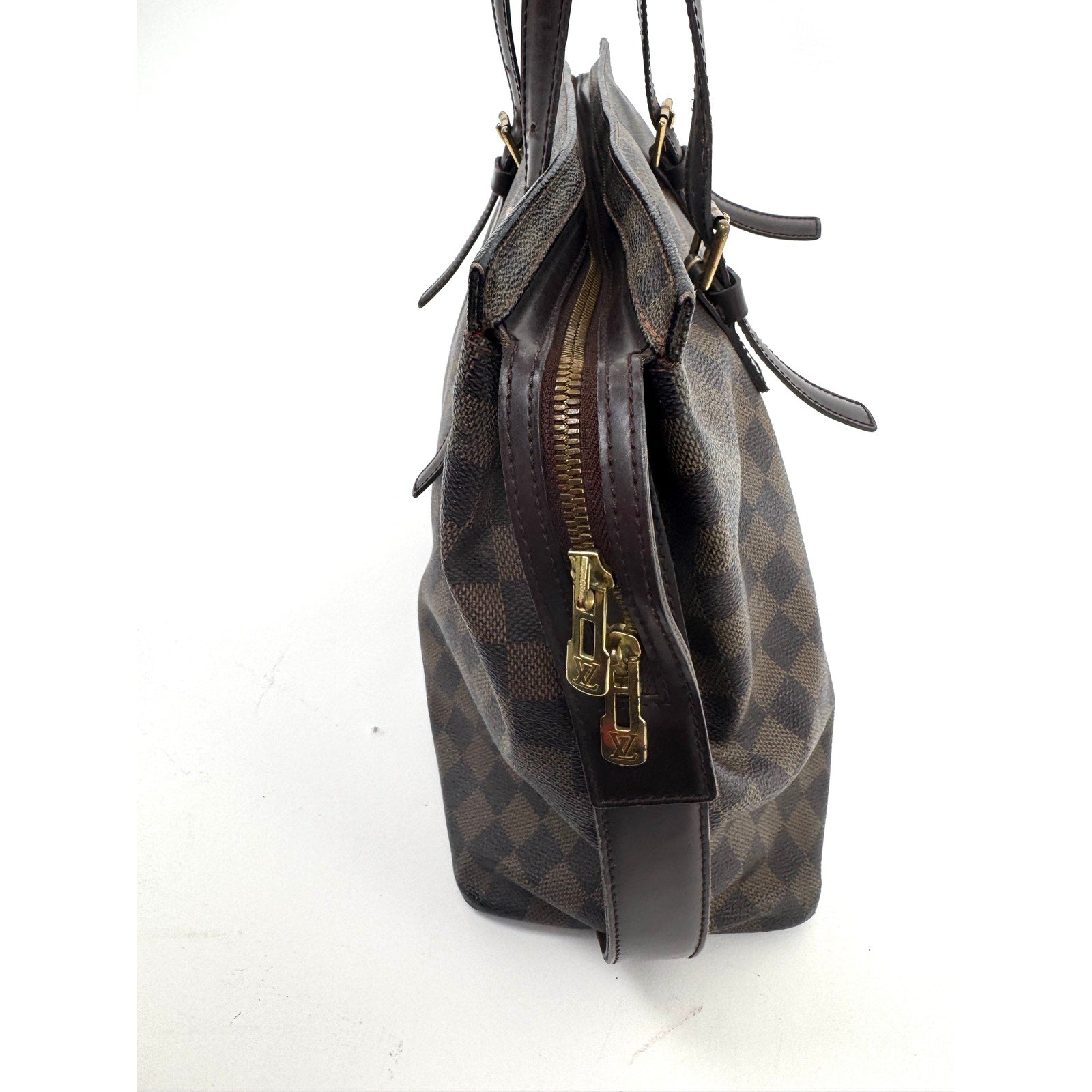 Louis Vuitton Brown Damier Ebene Chelsea Coated Canvas Top Zip Tote Bag