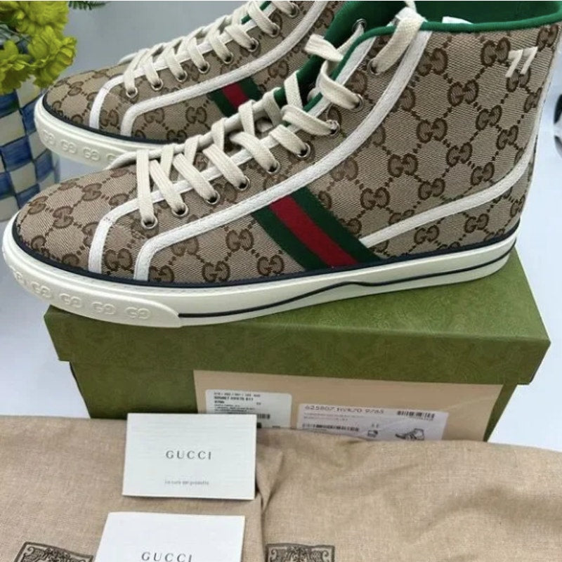 Men's Gucci tennis 1977 high top sneakers size 11 made in Italy
