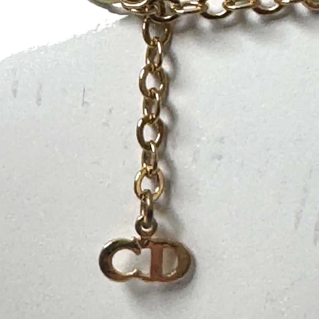 Christian Dior pendant necklace adorned with rhinestones CD clasp