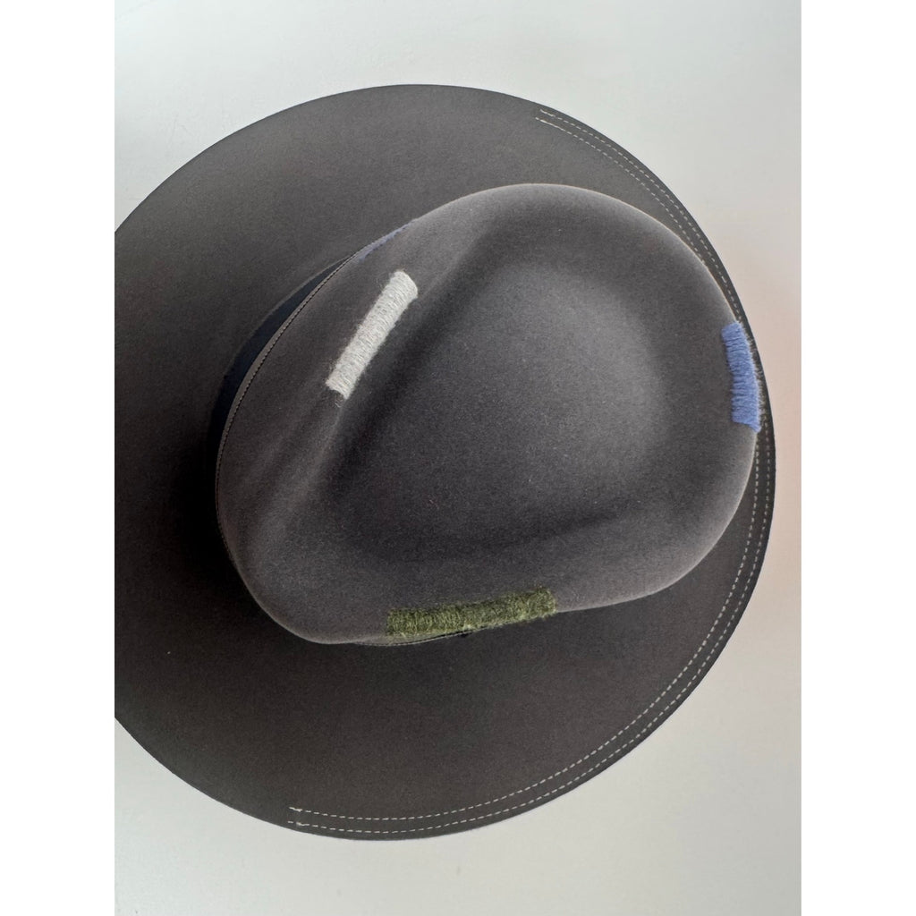 Nick Fouquet Matchstick Detail Beaver Felt Hat 7 5/8 61 Like New w/ Dust Bag