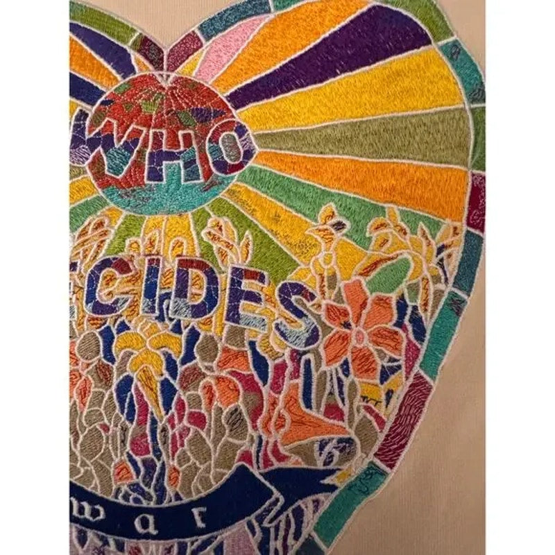 Men's Who Decides War by EV Bravado Embroidered Printed Oversized Hoodie Size L