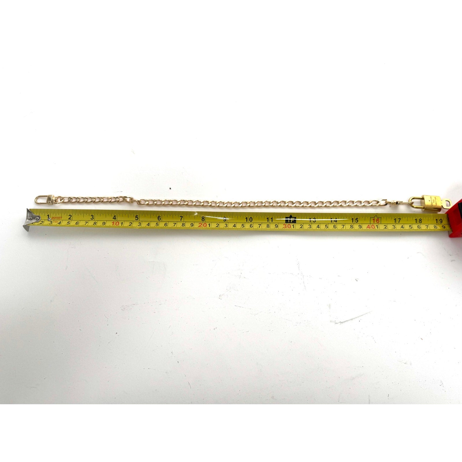 Louis Vuitton LV 301 Lock With Key on Gold Tone Unbranded Necklace