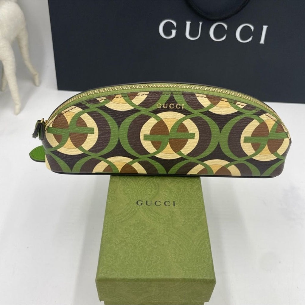Gucci Unisex Leather Pouch Made in Italy