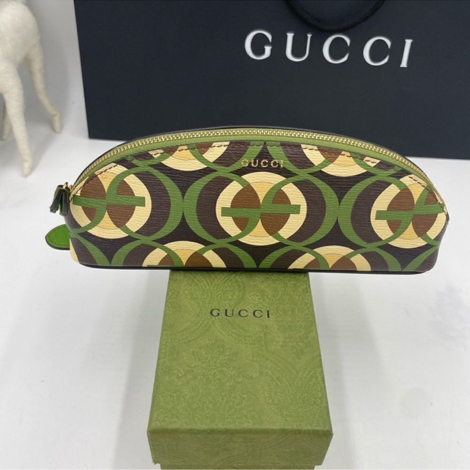 Gucci Unisex Leather Pouch Made in Italy