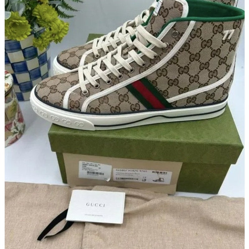 Men's Gucci 1977 tennis high top sneakers size 12 made in Italy