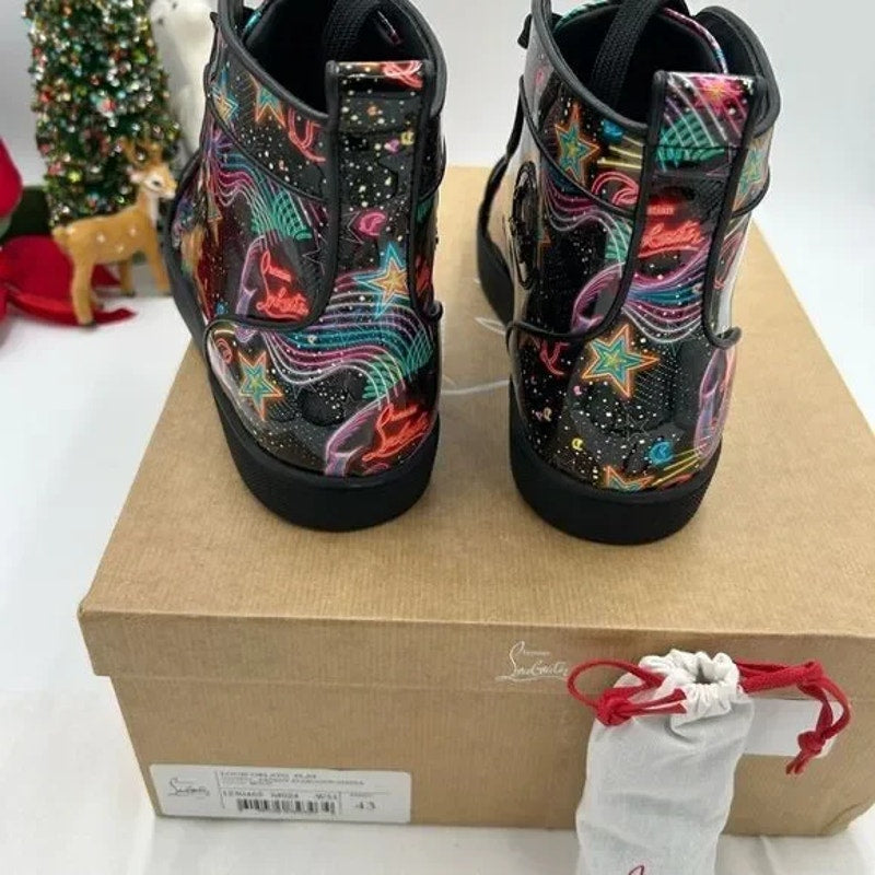 Men’s Christian Louboutin starlight patent leather sneakers size 43 made Italy