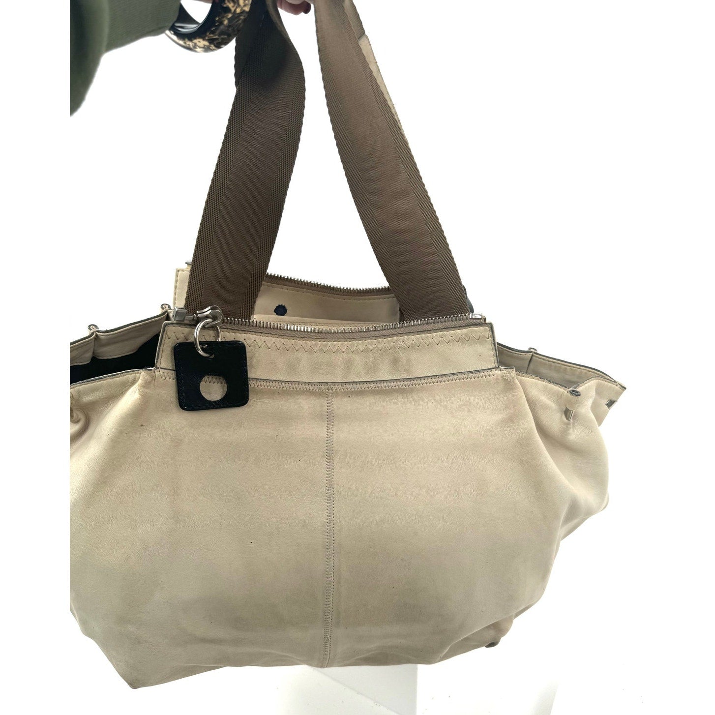 Chloe Cream Suede Leather Hobo Bag