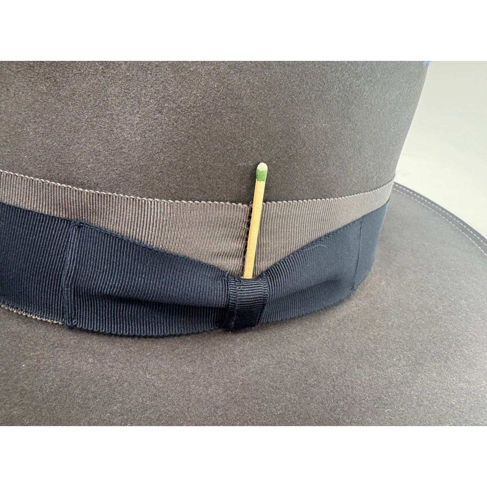 Nick Fouquet Matchstick Detail Beaver Felt Hat 7 5/8 61 Like New w/ Dust Bag