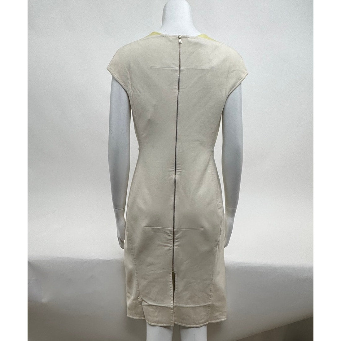 Aquilano Rimondi NWT Cream & Yellow Cap Sleeve Sheath Dress – Size 44