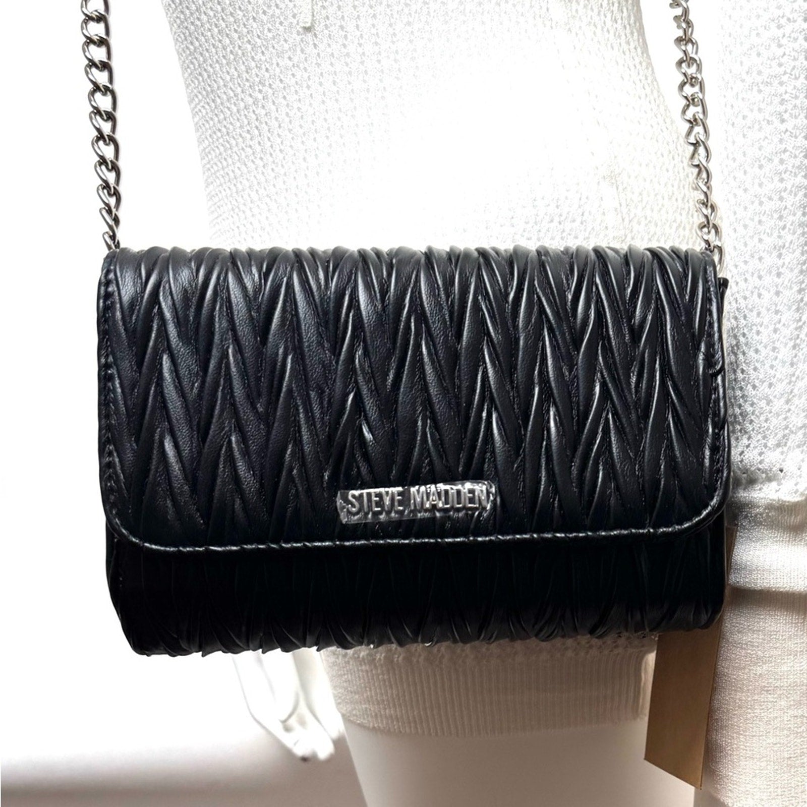 Steve Madden Black Matelasse bag