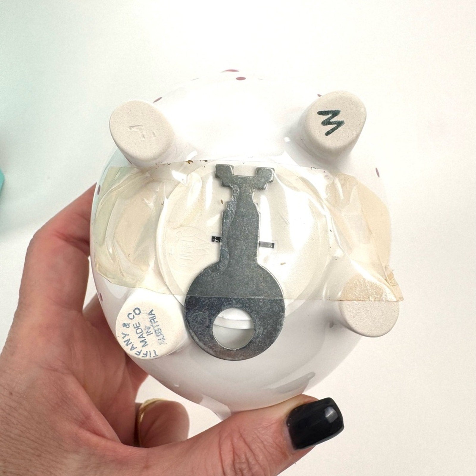 Tiffany & Co.Piggy Bank, NIB, original key and lock w/hallmark painted SOLD OUT