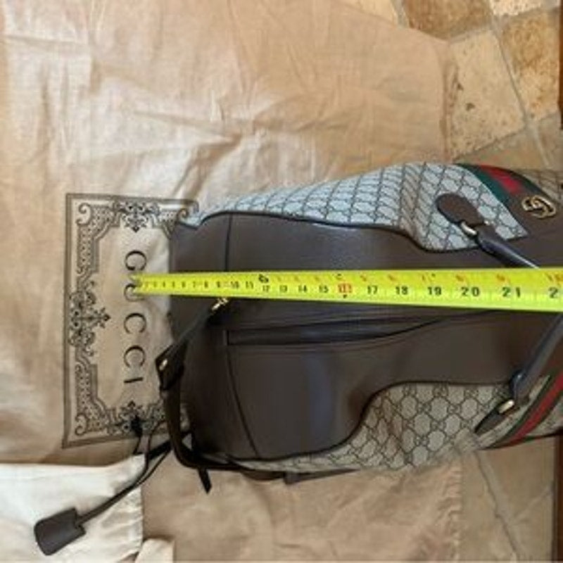 Gucci LARGE Savoy, duffel bag, GG supreme brown and tan, made in Italy NWT