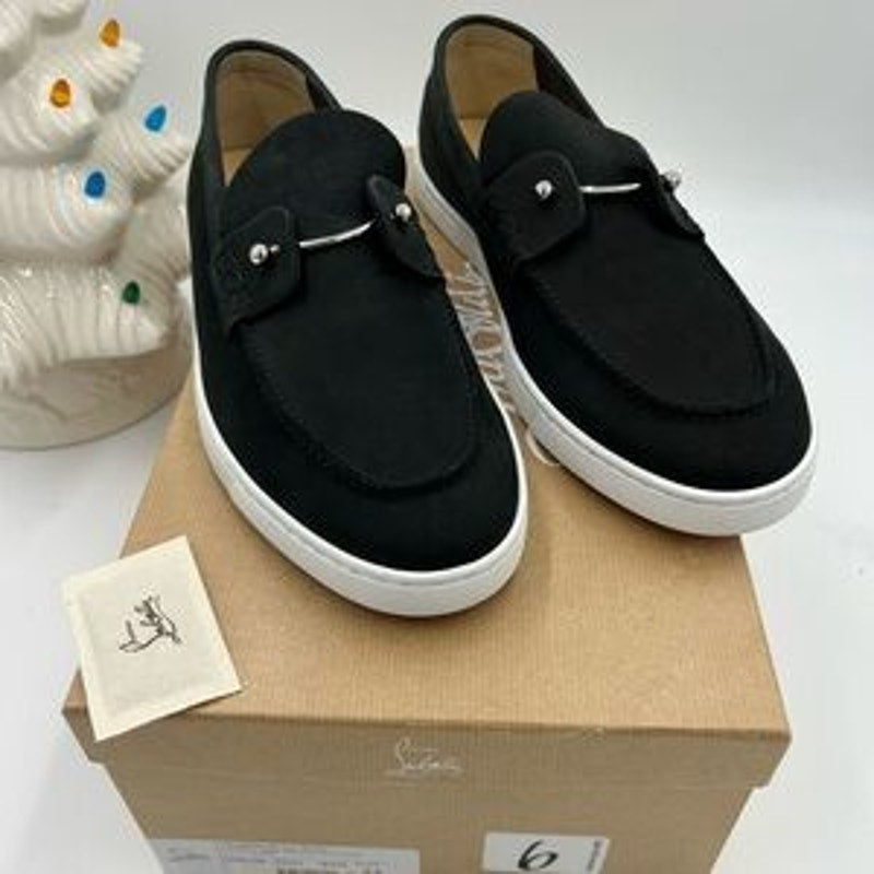 Men's Christian Louboutin chambeliboat boat show in newbuck Leather size 44