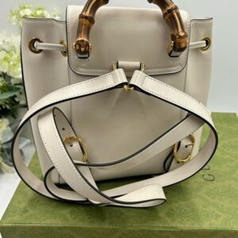 Gucci Leather bamboo backpack made in Italy NWT