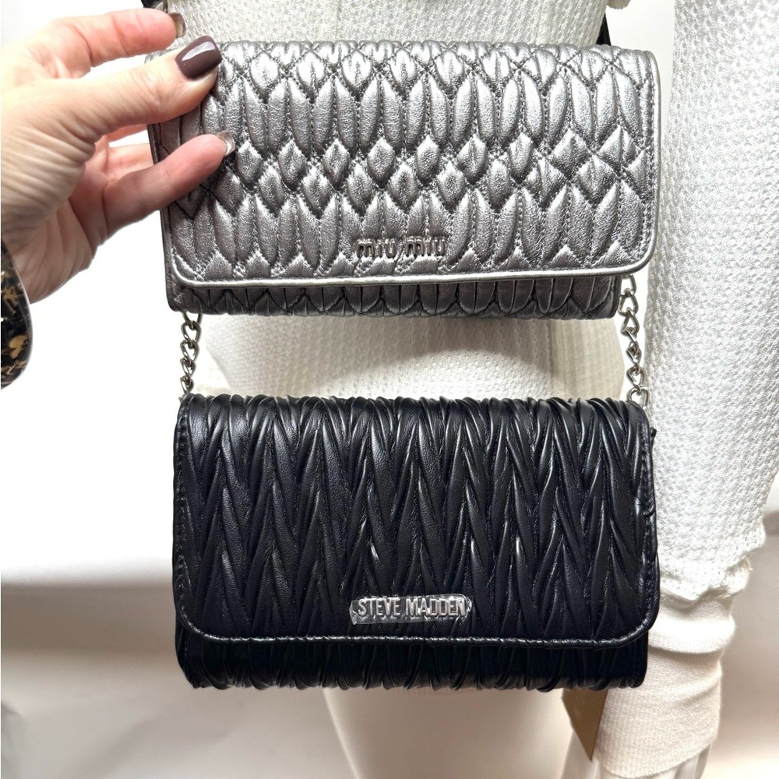 Steve Madden Black Matelasse bag